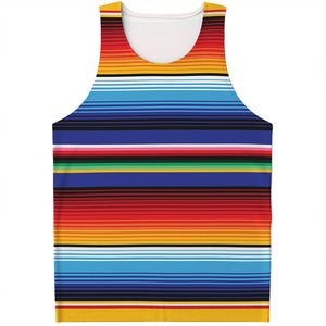 Tribal Mexican Serape Pattern Print Men's Tank Top