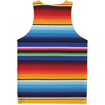 Tribal Mexican Serape Pattern Print Men's Tank Top