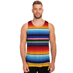 Tribal Mexican Serape Pattern Print Men's Tank Top