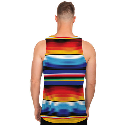 Tribal Mexican Serape Pattern Print Men's Tank Top