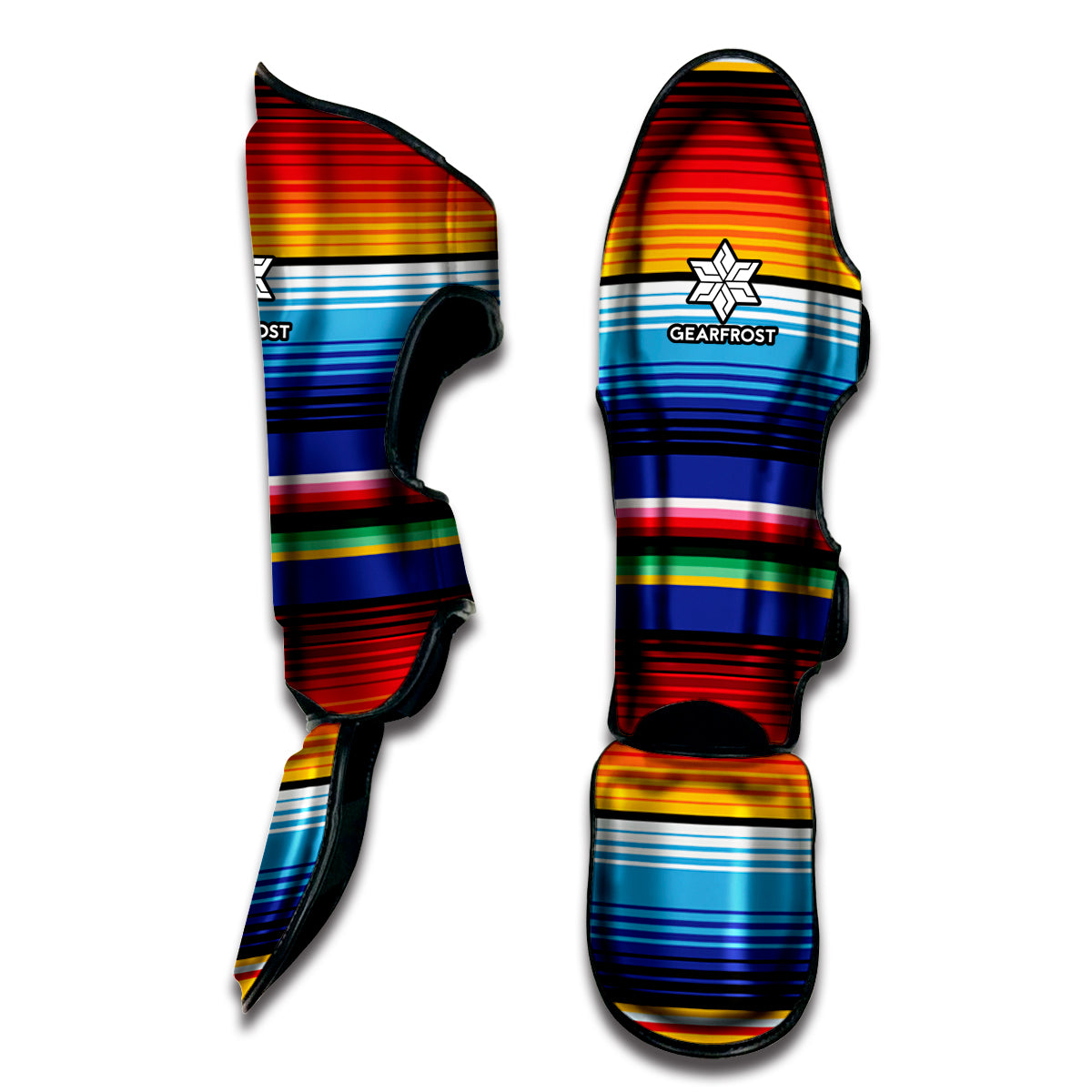 Tribal Mexican Serape Pattern Print Muay Thai Shin Guard