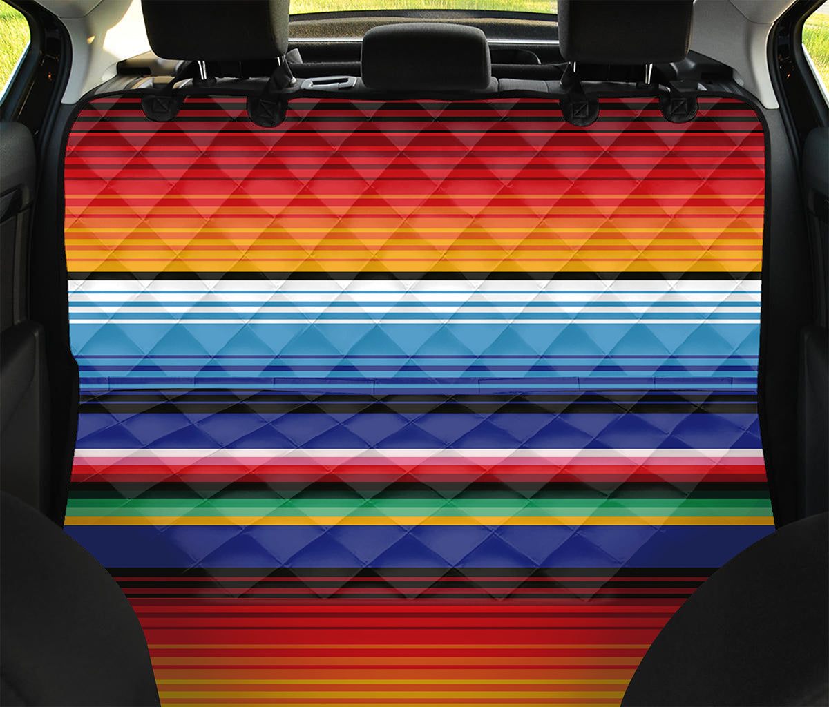 Tribal Mexican Serape Pattern Print Pet Car Back Seat Cover