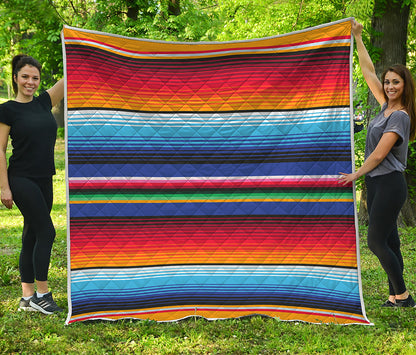 Tribal Mexican Serape Pattern Print Quilt