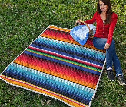 Tribal Mexican Serape Pattern Print Quilt