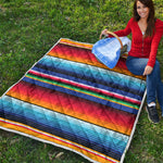 Tribal Mexican Serape Pattern Print Quilt