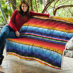 Tribal Mexican Serape Pattern Print Quilt