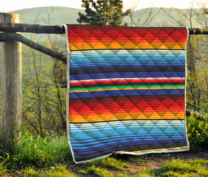 Tribal Mexican Serape Pattern Print Quilt