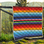 Tribal Mexican Serape Pattern Print Quilt