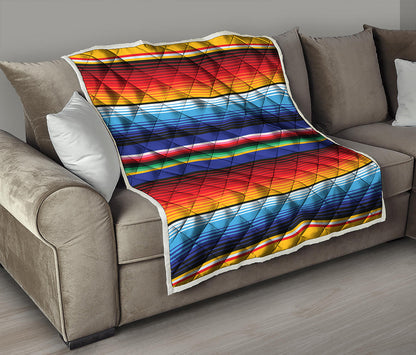 Tribal Mexican Serape Pattern Print Quilt