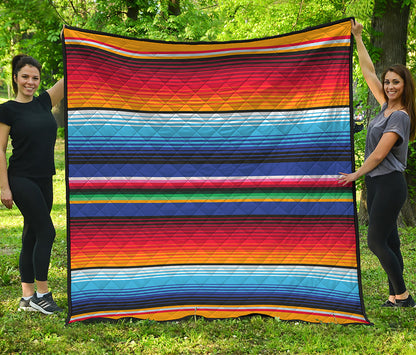 Tribal Mexican Serape Pattern Print Quilt