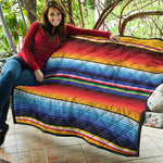 Tribal Mexican Serape Pattern Print Quilt