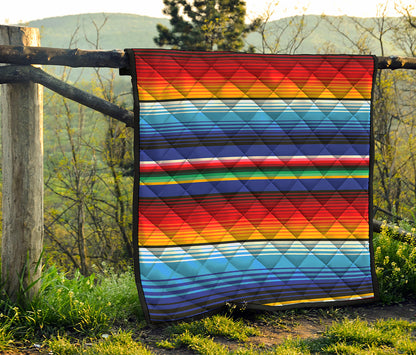Tribal Mexican Serape Pattern Print Quilt
