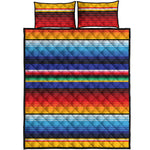 Tribal Mexican Serape Pattern Print Quilt Bed Set