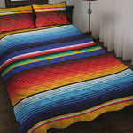 Tribal Mexican Serape Pattern Print Quilt Bed Set