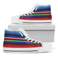 Tribal Mexican Serape Pattern Print White High Top Sneakers