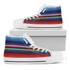 Tribal Mexican Serape Pattern Print White High Top Shoes