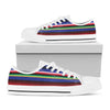 Tribal Mexican Serape Pattern Print White Low Top Shoes