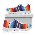 Tribal Mexican Serape Pattern Print White Running Shoes