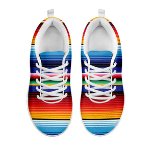 Tribal Mexican Serape Pattern Print White Sneakers