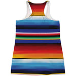 Tribal Mexican Serape Pattern Print Women's Racerback Tank Top