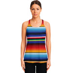 Tribal Mexican Serape Pattern Print Women's Racerback Tank Top
