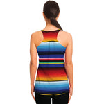 Tribal Mexican Serape Pattern Print Women's Racerback Tank Top