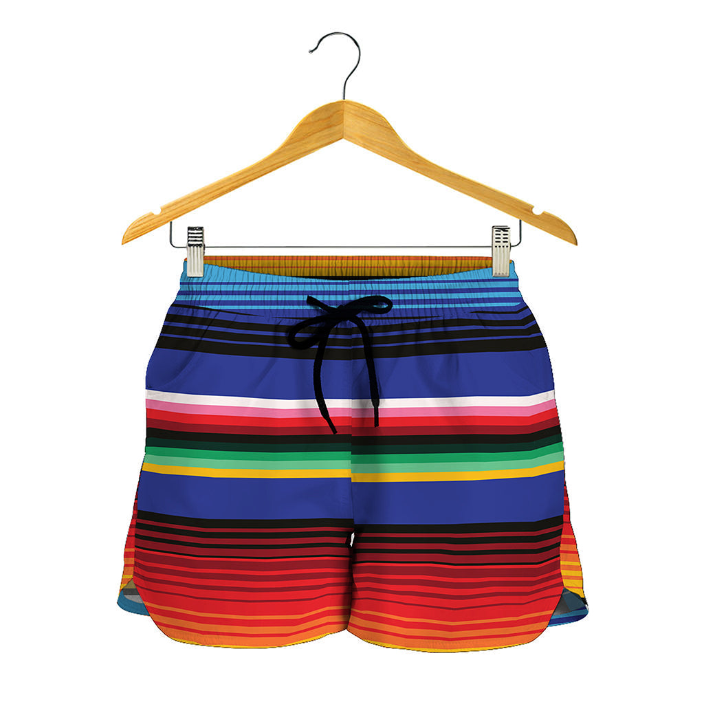 Tribal Mexican Serape Pattern Print Women's Shorts