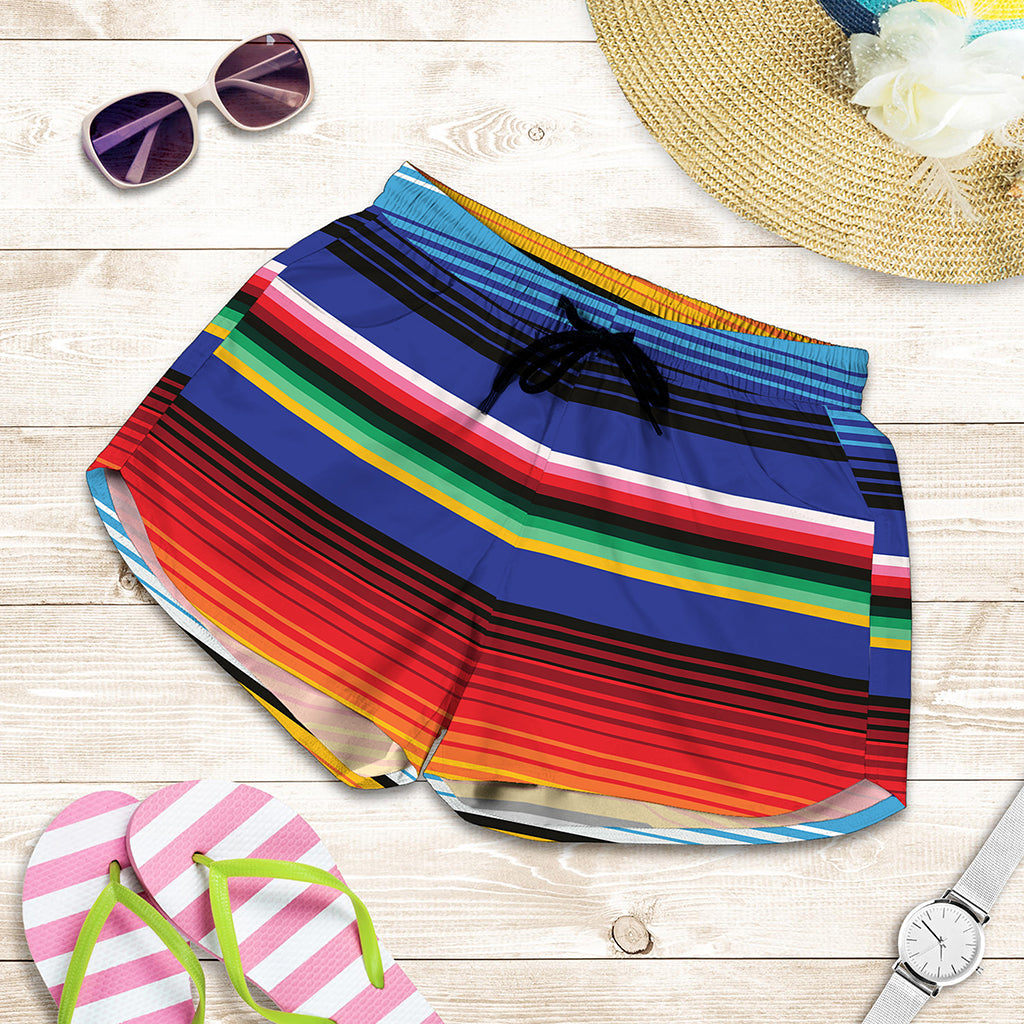 Tribal Mexican Serape Pattern Print Women's Shorts