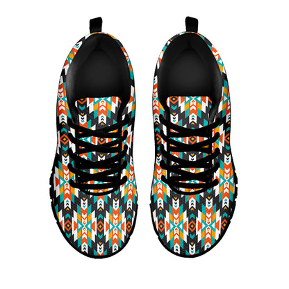Tribal Native American Pattern Print Black Sneakers