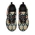 Tribal Native American Pattern Print Black Sneakers