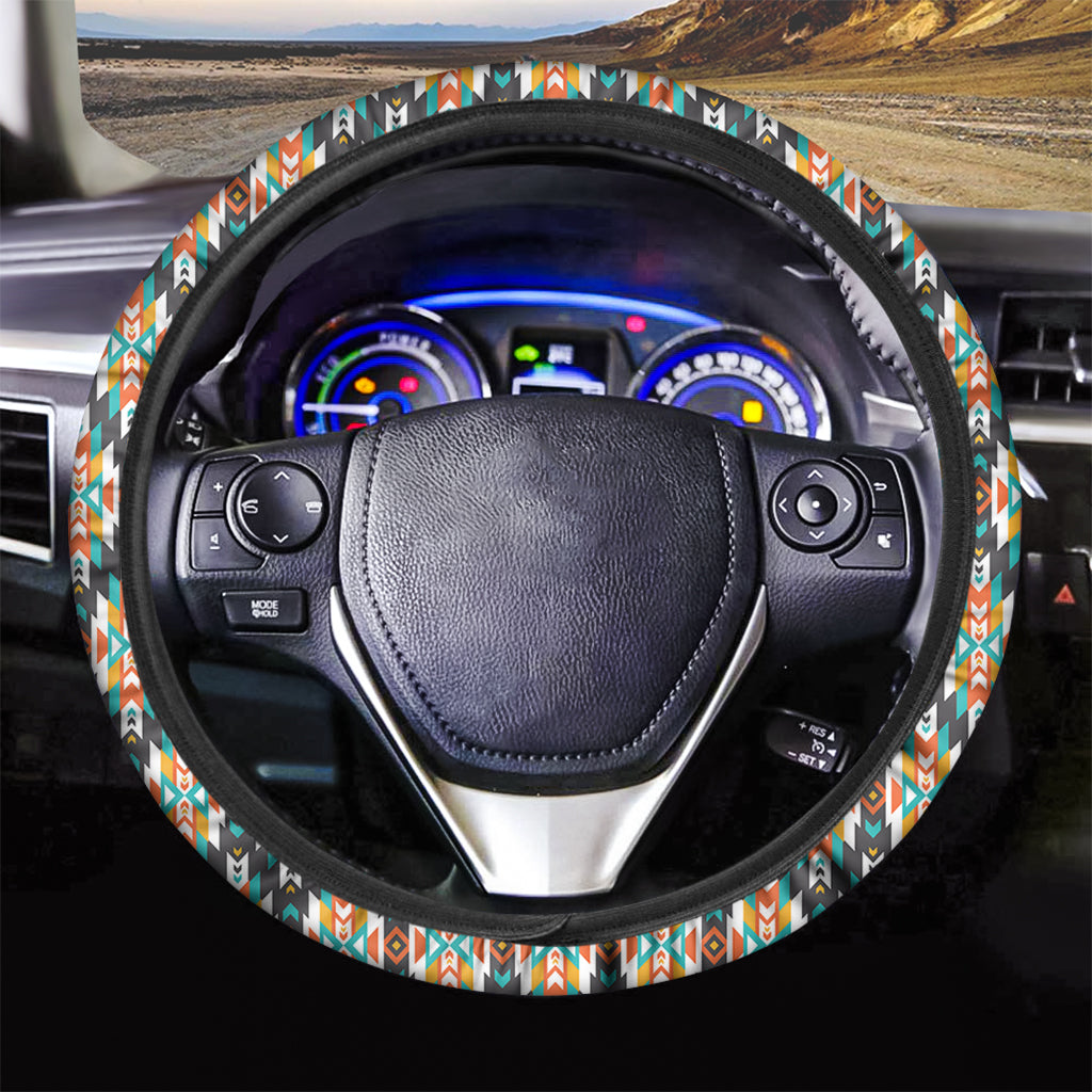 Tribal Native American Pattern Print Car Steering Wheel Cover