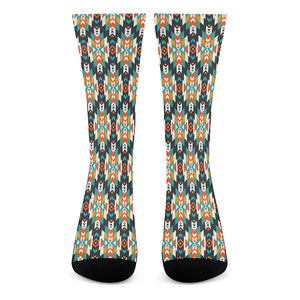 Tribal Native American Pattern Print Crew Socks