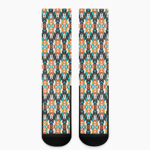 Tribal Native American Pattern Print Crew Socks