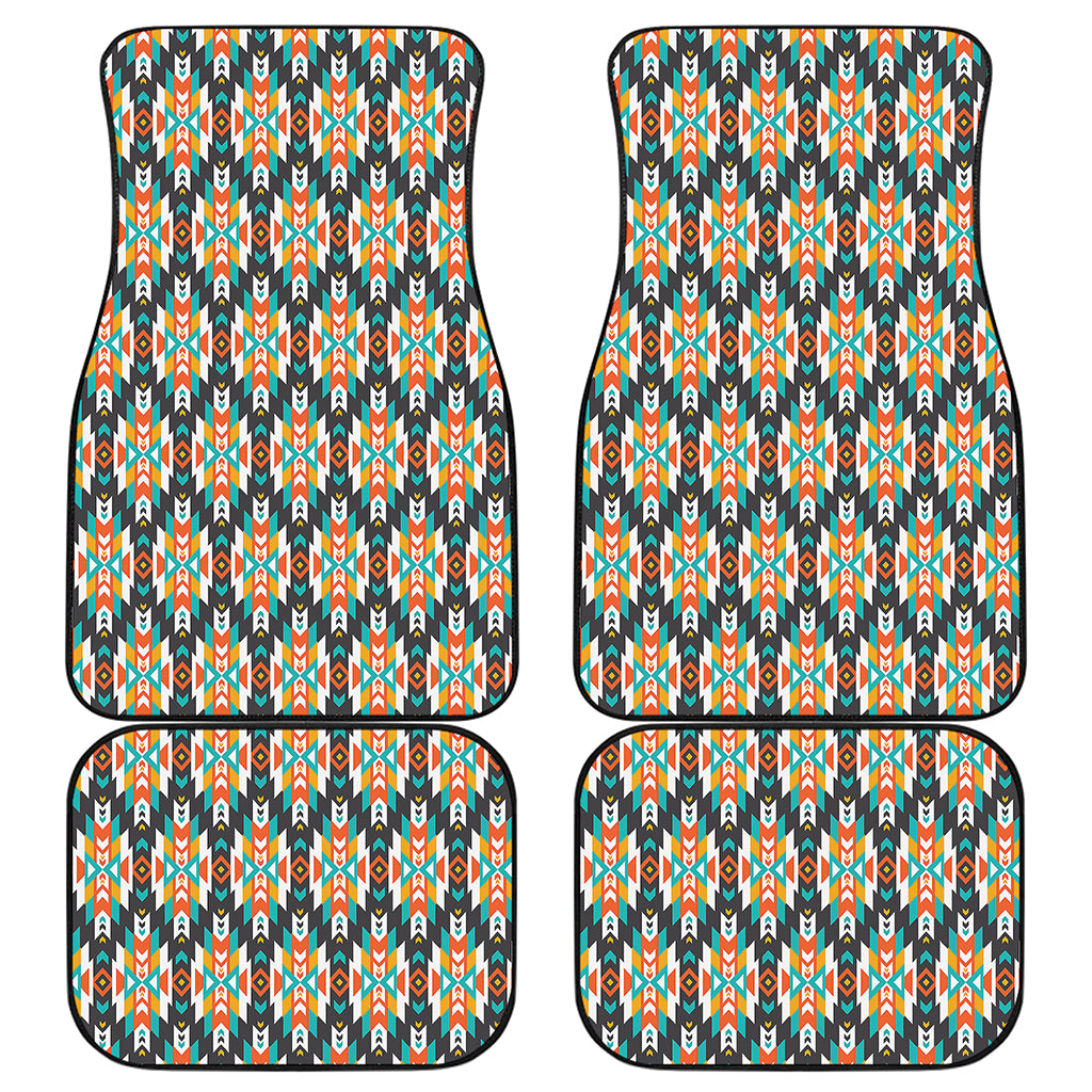 Tribal Native American Pattern Print Front and Back Car Floor Mats