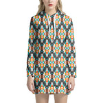 Tribal Native American Pattern Print Hoodie Dress