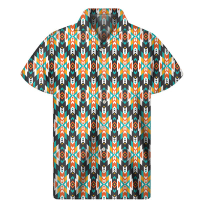 Tribal Native American Pattern Print Men's Short Sleeve Shirt