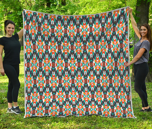 Tribal Native American Pattern Print Quilt