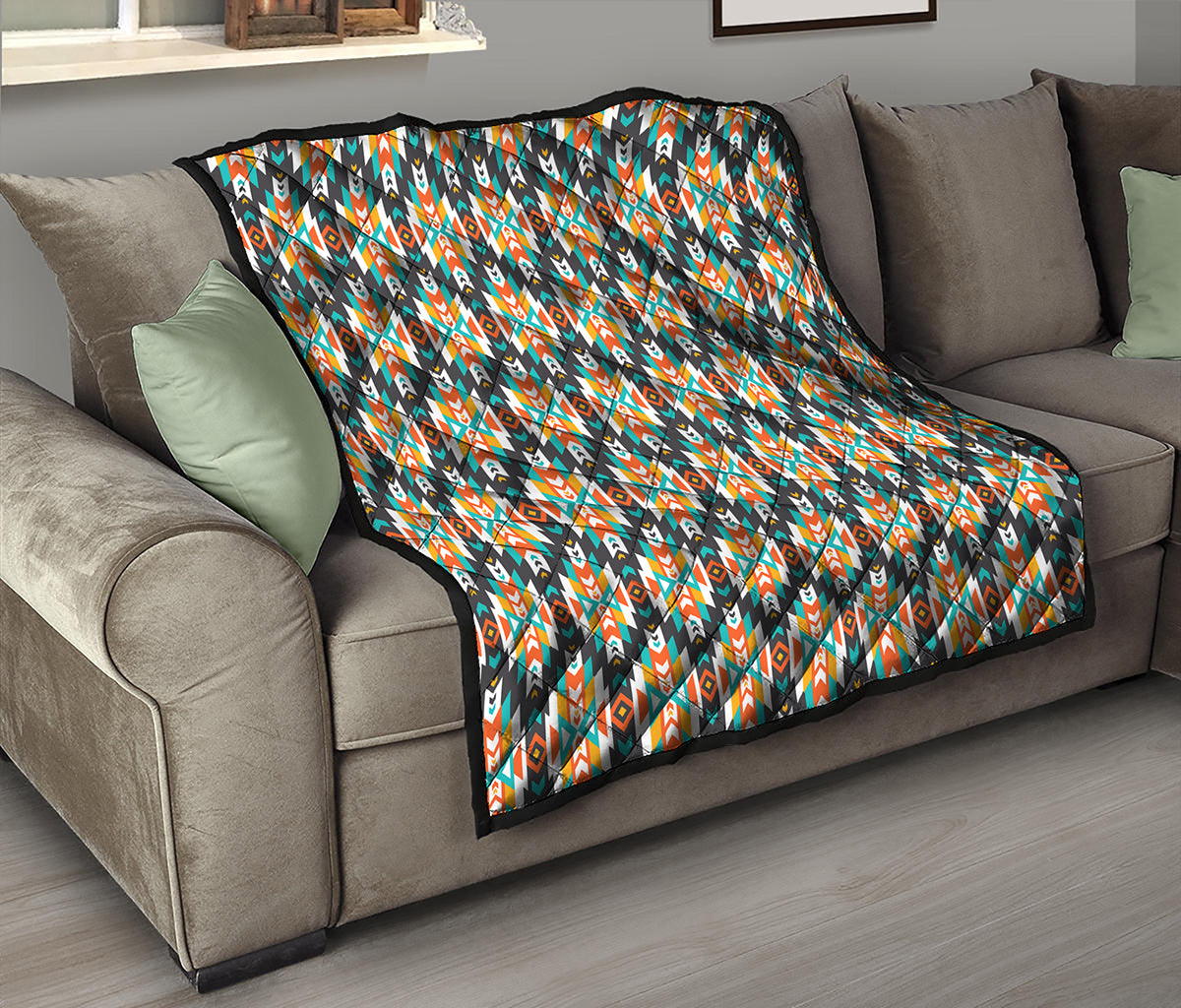 Tribal Native American Pattern Print Quilt