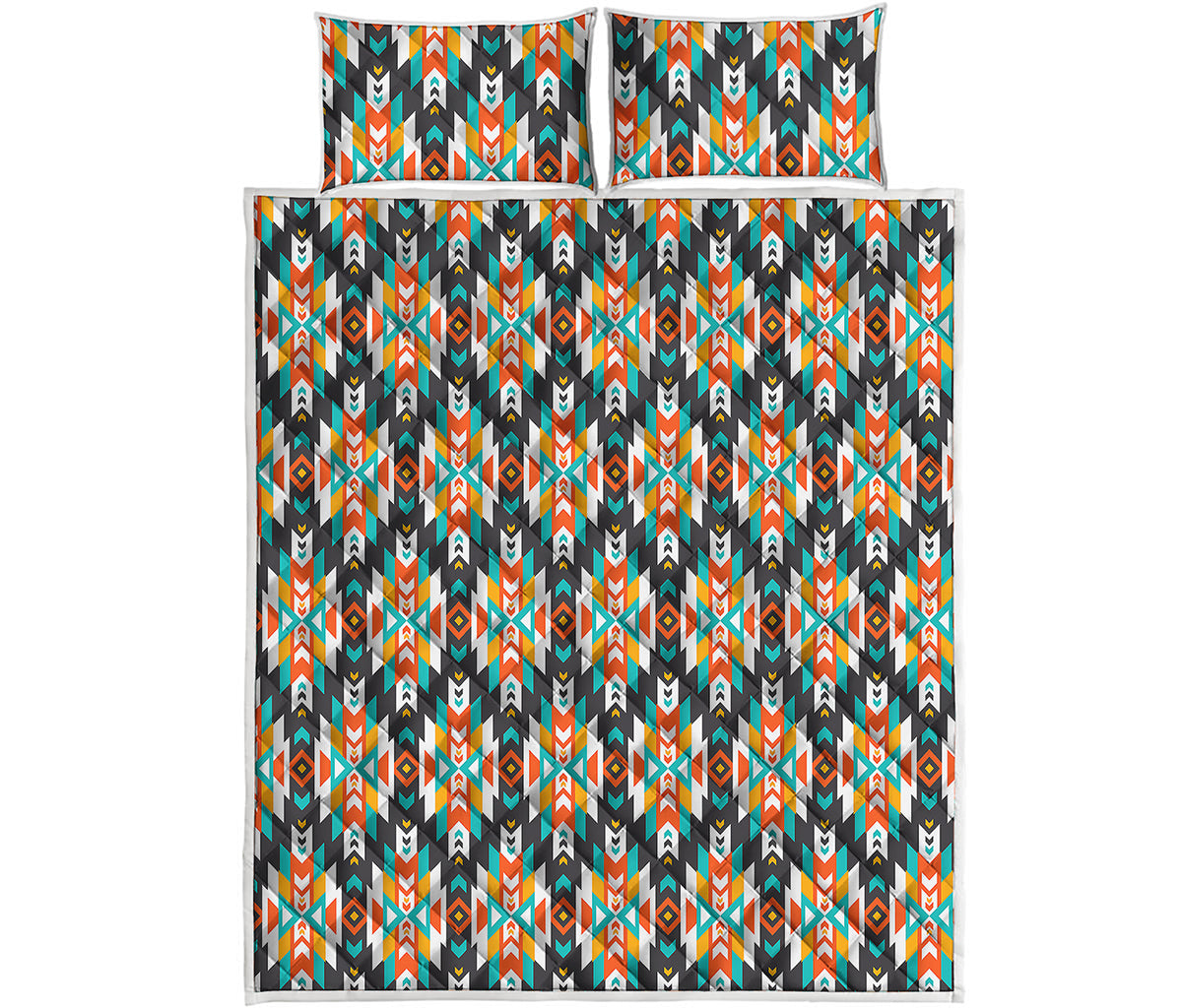 Tribal Native American Pattern Print Quilt Bed Set