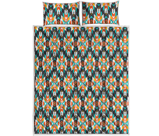 Tribal Native American Pattern Print Quilt Bed Set