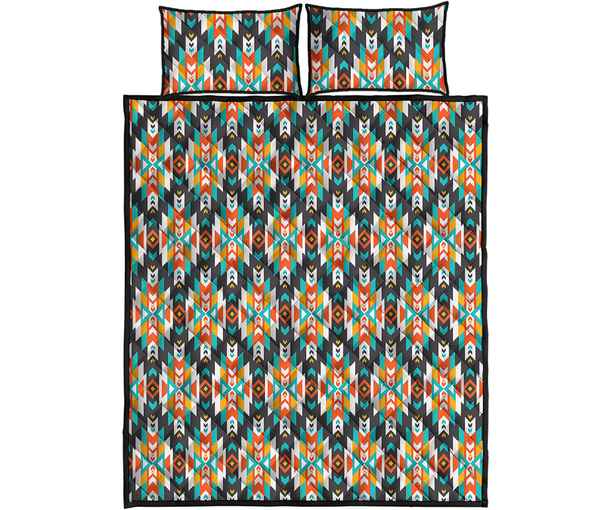 Tribal Native American Pattern Print Quilt Bed Set