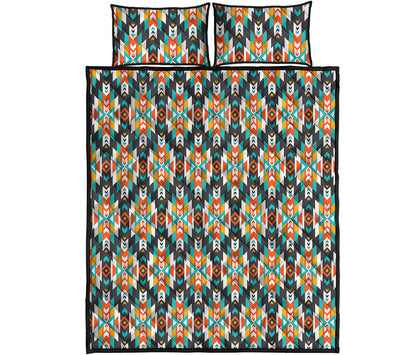 Tribal Native American Pattern Print Quilt Bed Set