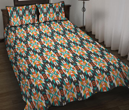 Tribal Native American Pattern Print Quilt Bed Set