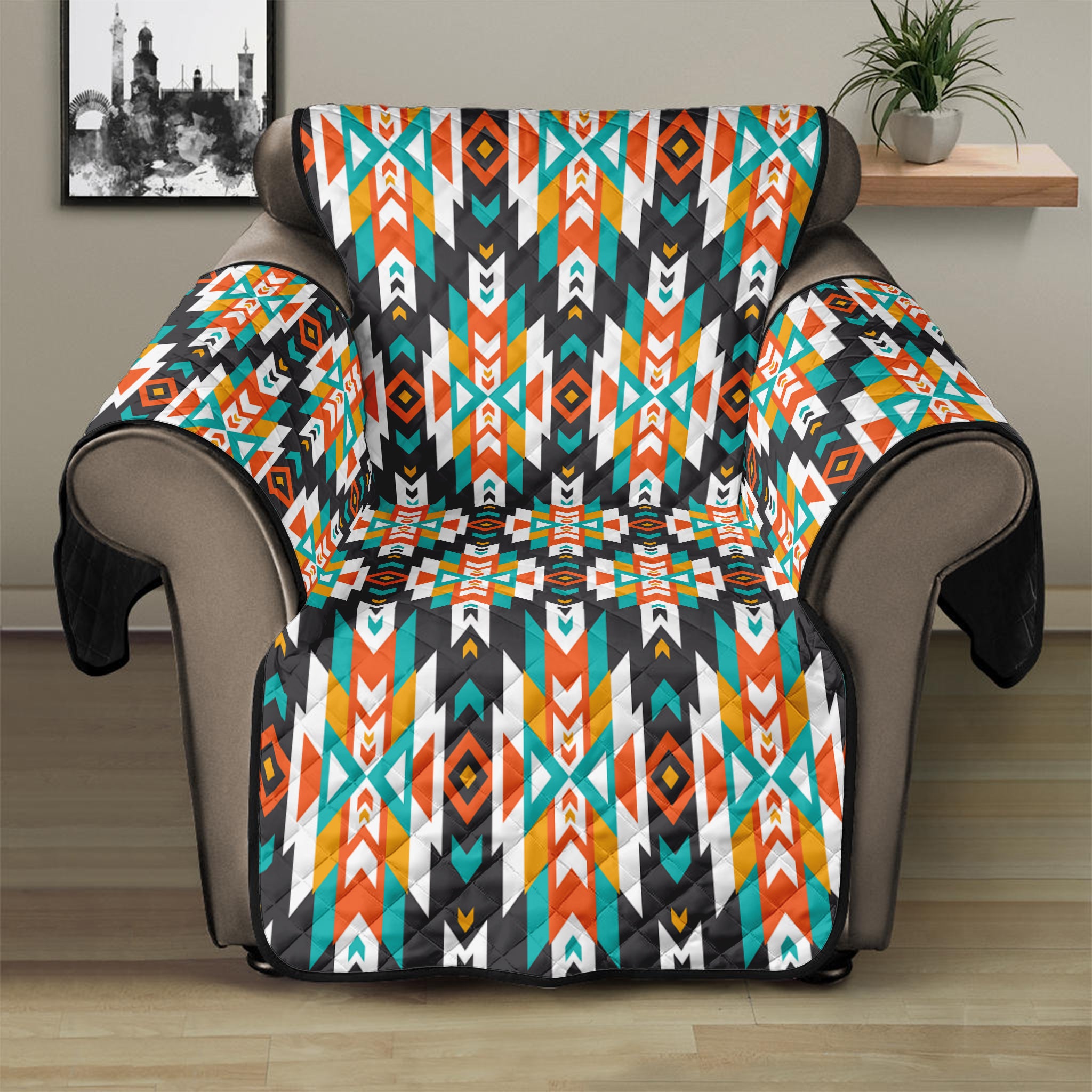 Tribal Native American Pattern Print Recliner Protector