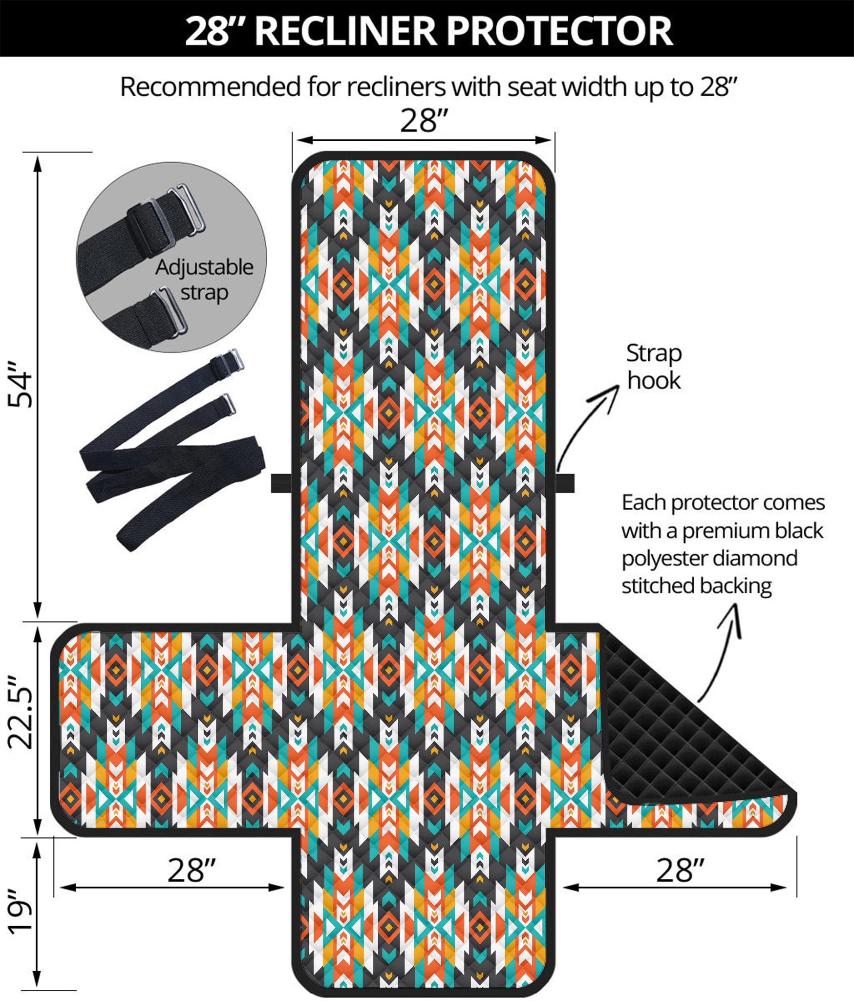 Tribal Native American Pattern Print Recliner Protector