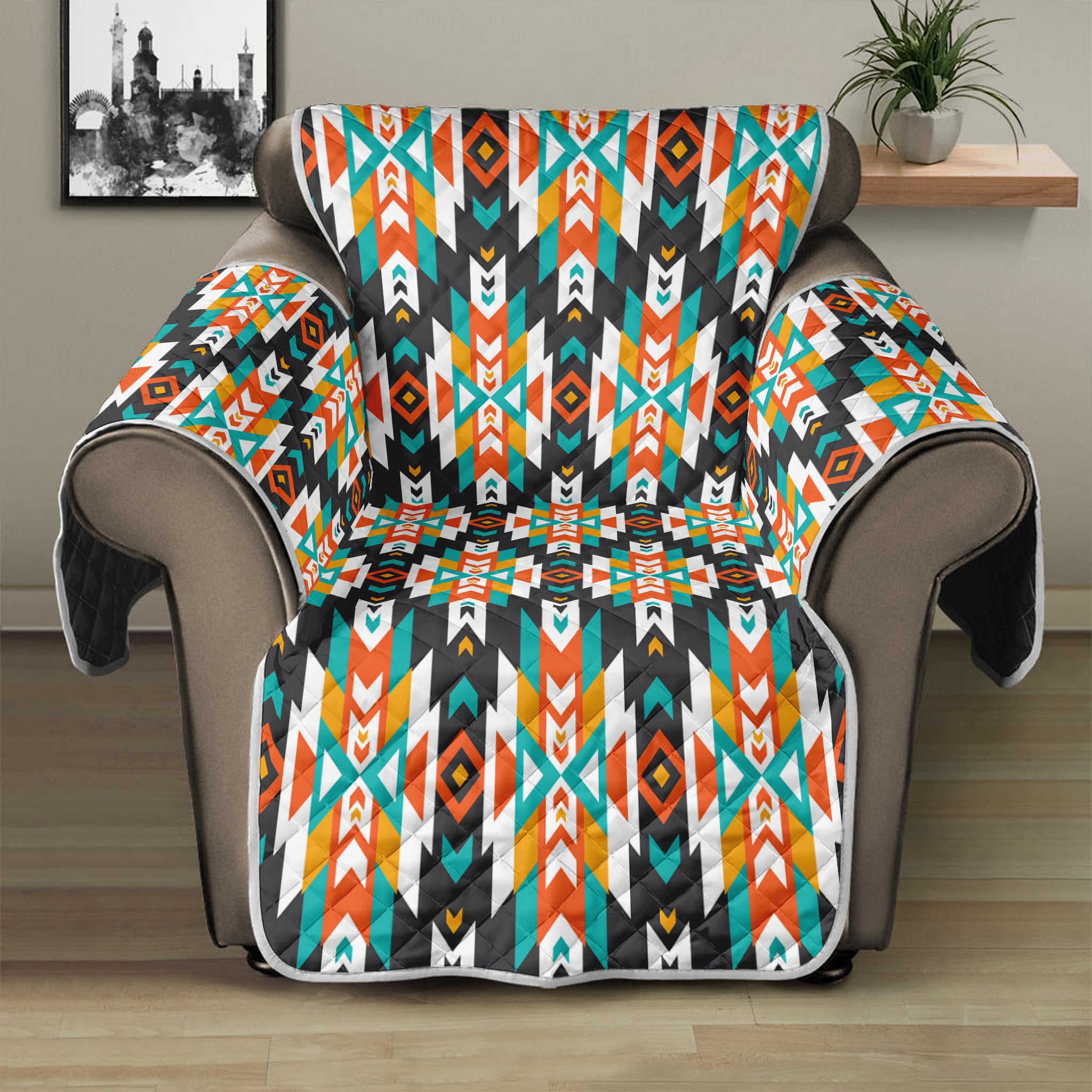 Tribal Native American Pattern Print Recliner Protector