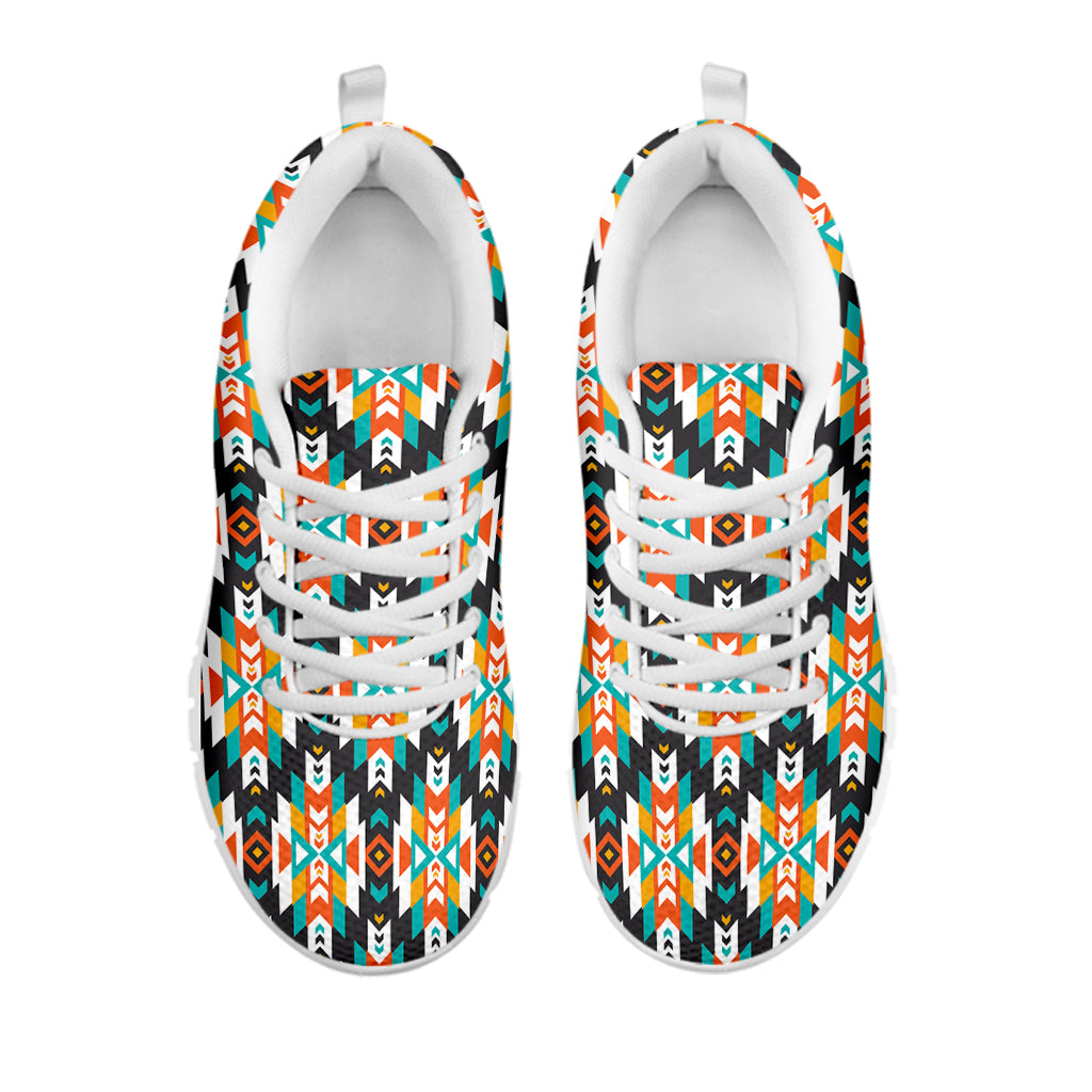 Tribal Native American Pattern Print White Sneakers