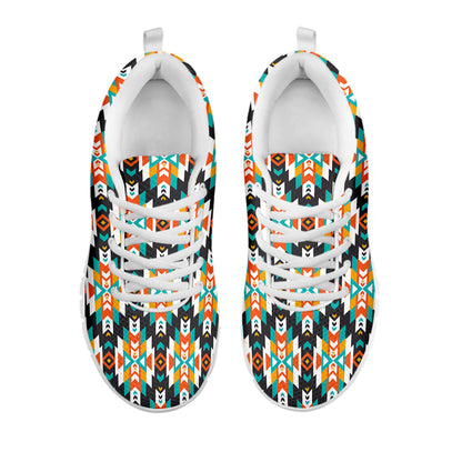 Tribal Native American Pattern Print White Sneakers