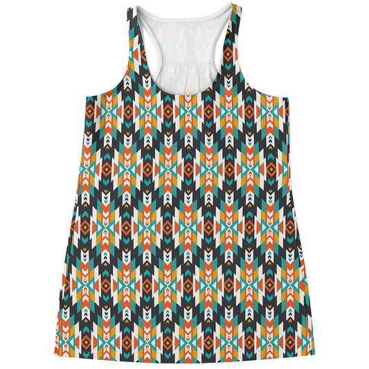 Tribal Native American Pattern Print Women's Racerback Tank Top