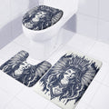 Tribal Native Indian Girl Print 3 Piece Bath Mat Set